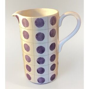 Pitcher w/ Purple Polka Dots Made in Portugal 9.5" Tall Pereiras Ceramic Kitchen